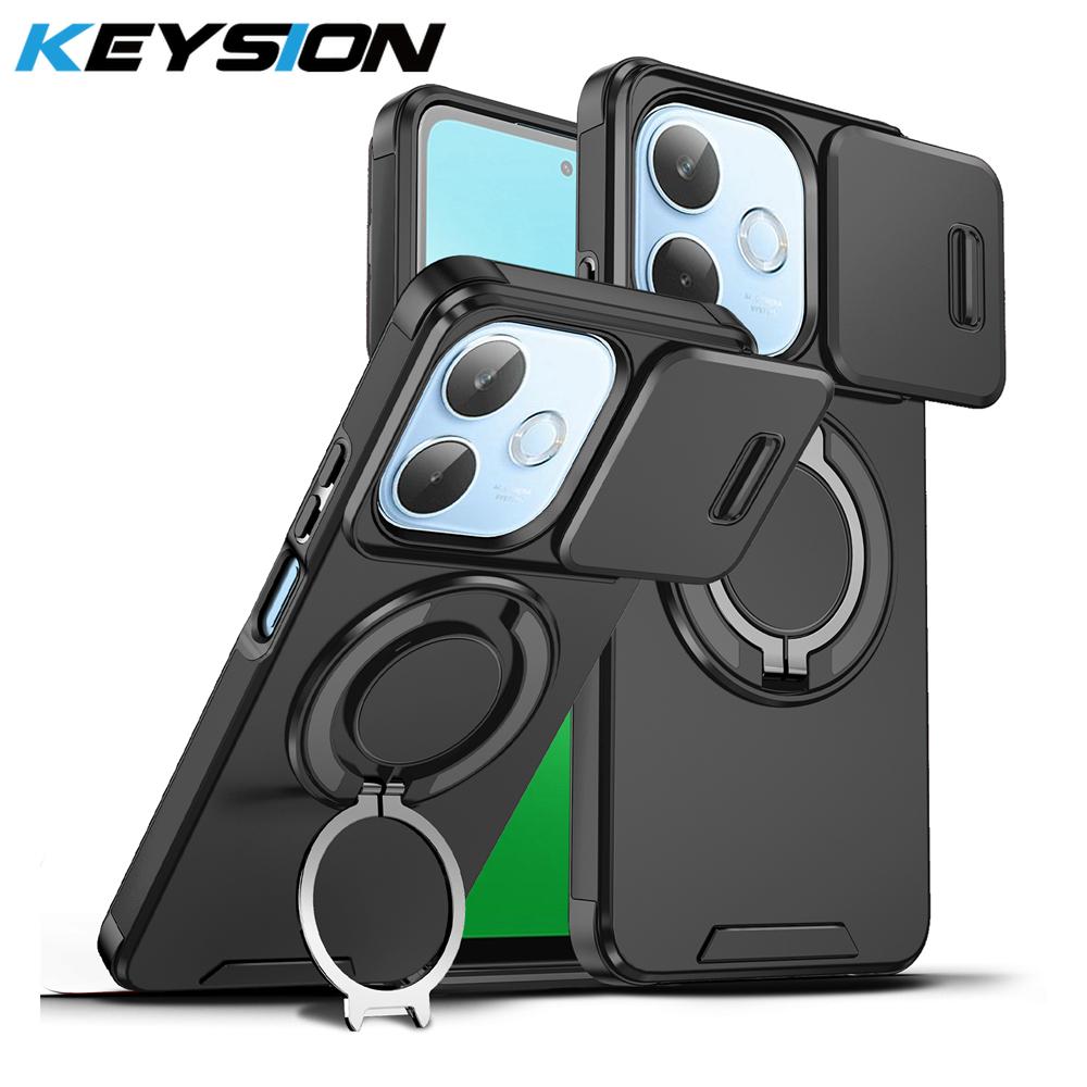 KEYSION Чехол для телефона с вращающейся на 360° подставкой-кольцом для OPPO A5 Pro 5G, сдвижная защита камеры, магнитная противоударная задняя крышка для OPPO A5 Pro