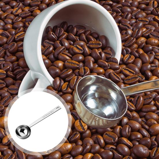 1/2Pcs Coffee Measuring Spoon Stainless Steel Tablespoon Scoop 15/30ML Long Handle Coffee Spoons for Ground Coffee Loose Tea Multifunctional
