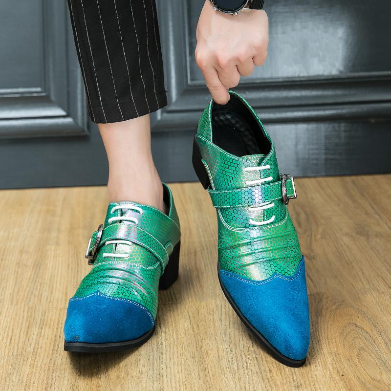 Горячая Распродажа Мужские Туфли Европа Америка Острый Носок Роскошные Банкетные Мужские Челси На Среднем Каблуке Деловые Кожаные Туфли