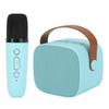 Мини-караоке-машина с беспроводным микрофоном, портативная Bluetooth-колонка для детей и взрослых, синяя