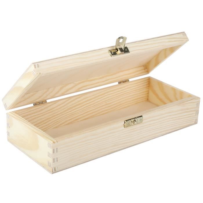 Деревянная коробка для хранения для декорирования - CREATIVE DECO - 24 x 10,5 x 5,7 см - Натуральный - Бежевый