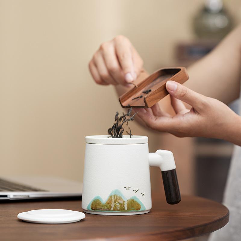 Высококлассный национальный стиль новый китайский стиль заваривание чая офисная чашка разделение чая бизнес чайный набор креативный портативный подарок