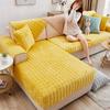 Solid Color Plush Sofa Cushion, Autumn and Winter Anti-slip Simple Cushion, Winter Flannel Thickened Sofa Towel