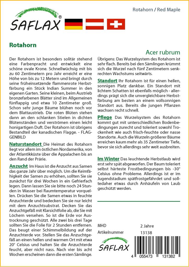 SAFLAX Клен красный - 20 семян - Acer Rubrum