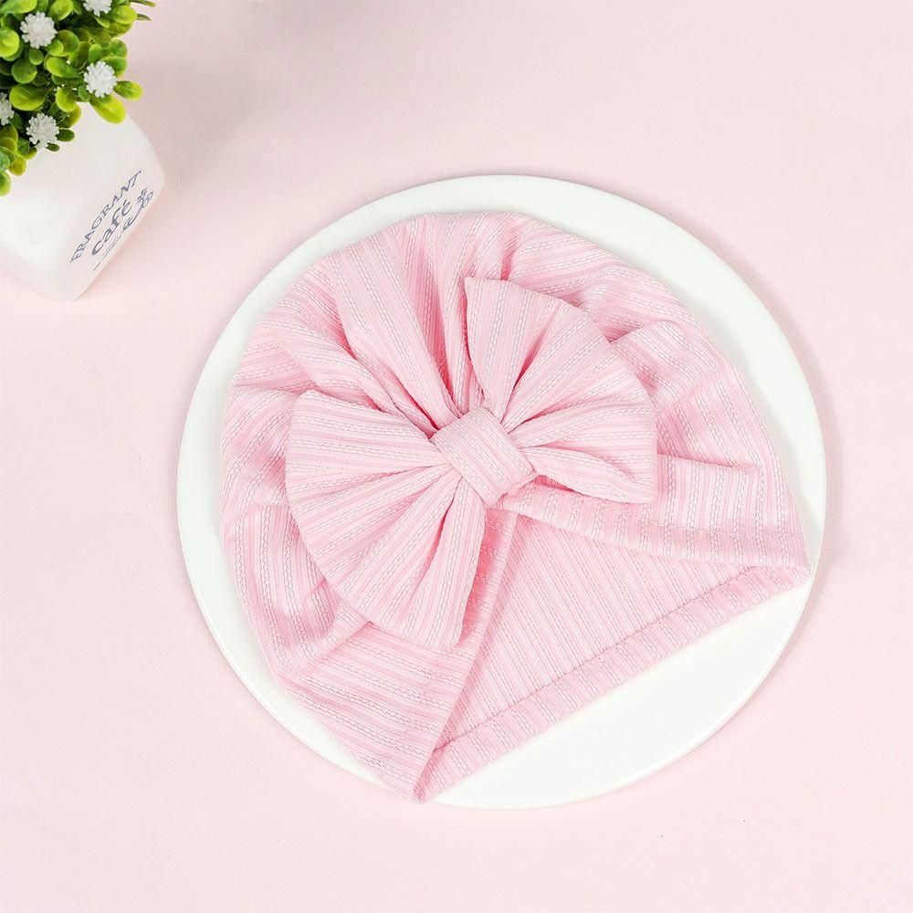 Solid Color Big Bow Hats Cotton Polyester Toddler Turban Cute Newborn Accessories Baby Girls Boys