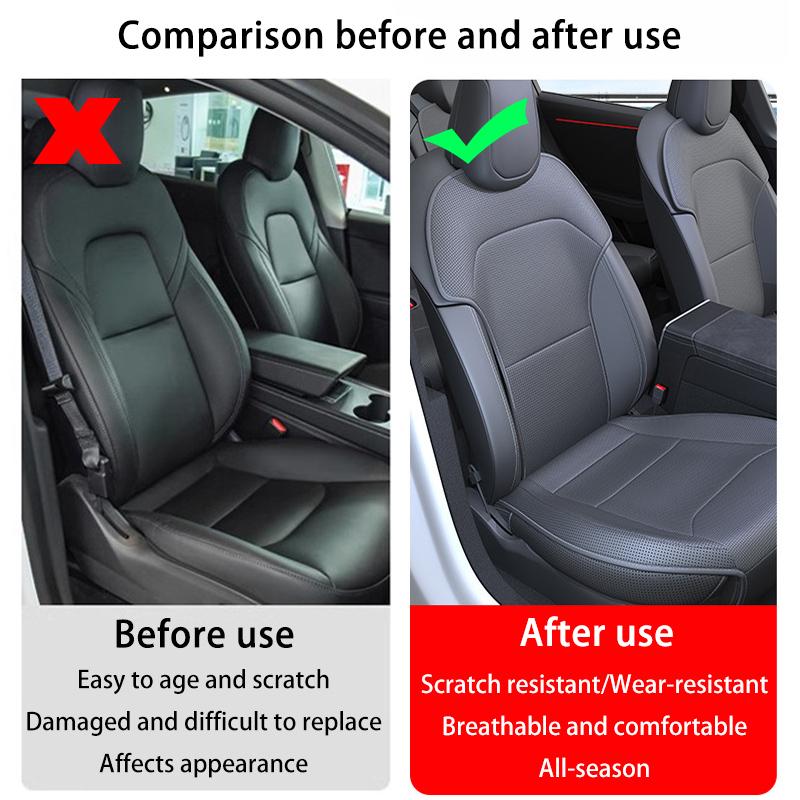 For Tesla Model 3 Highland 2025 2026 Premium PU Leather Car Seat Cover All-Season Protector Seat Cushion Full Package Seat Cover