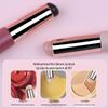 Portable Silicone Lip and Concealer Brush with Lid - Professional Blending Round Head Makeup Tool