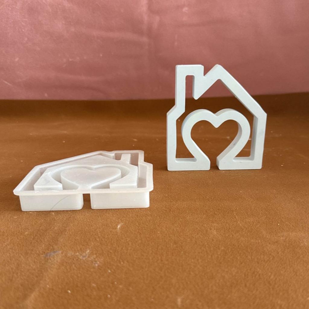 House Shape Silicone Molds Heart House Candle Mold Scented Candle Molds Handmade Soap Molds DIY Candle Making Supplies