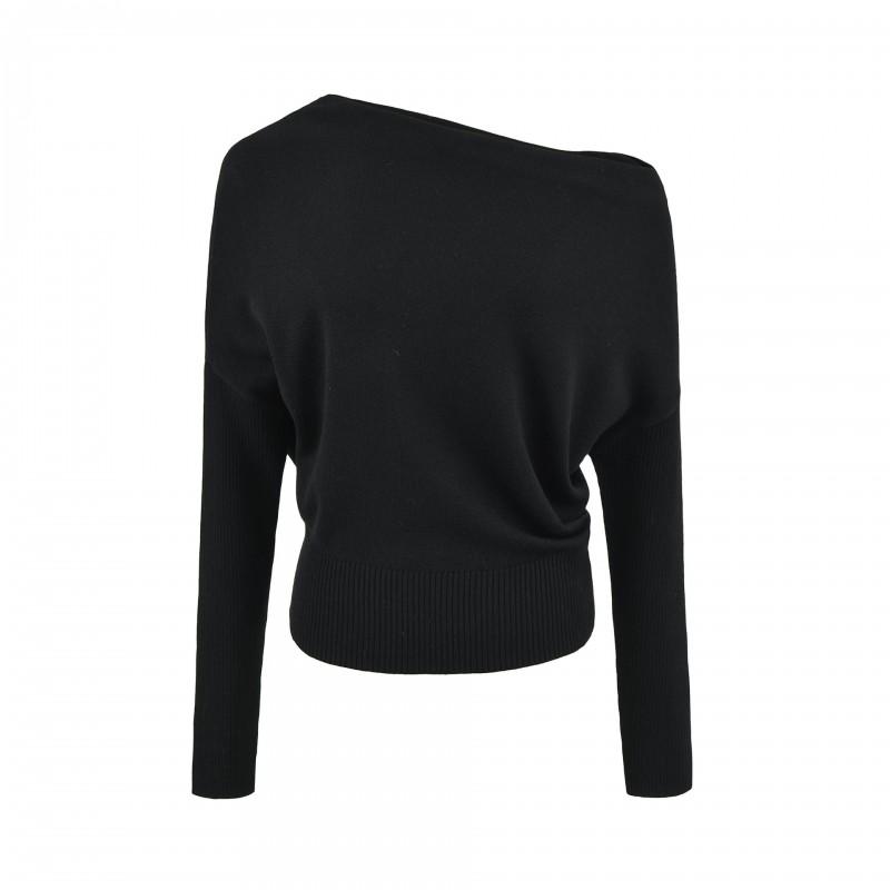 Womens Off Shoulder Knit Sweater 2026 Fall Relaxed Slim Fit Long Sleeve Top