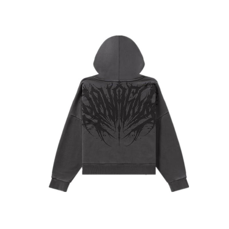 YOUNGLA Mens Hooded Sweatshirt Gym Workout Running Casual Printed Sportswear Black Graphite Dark Purple S-XXL