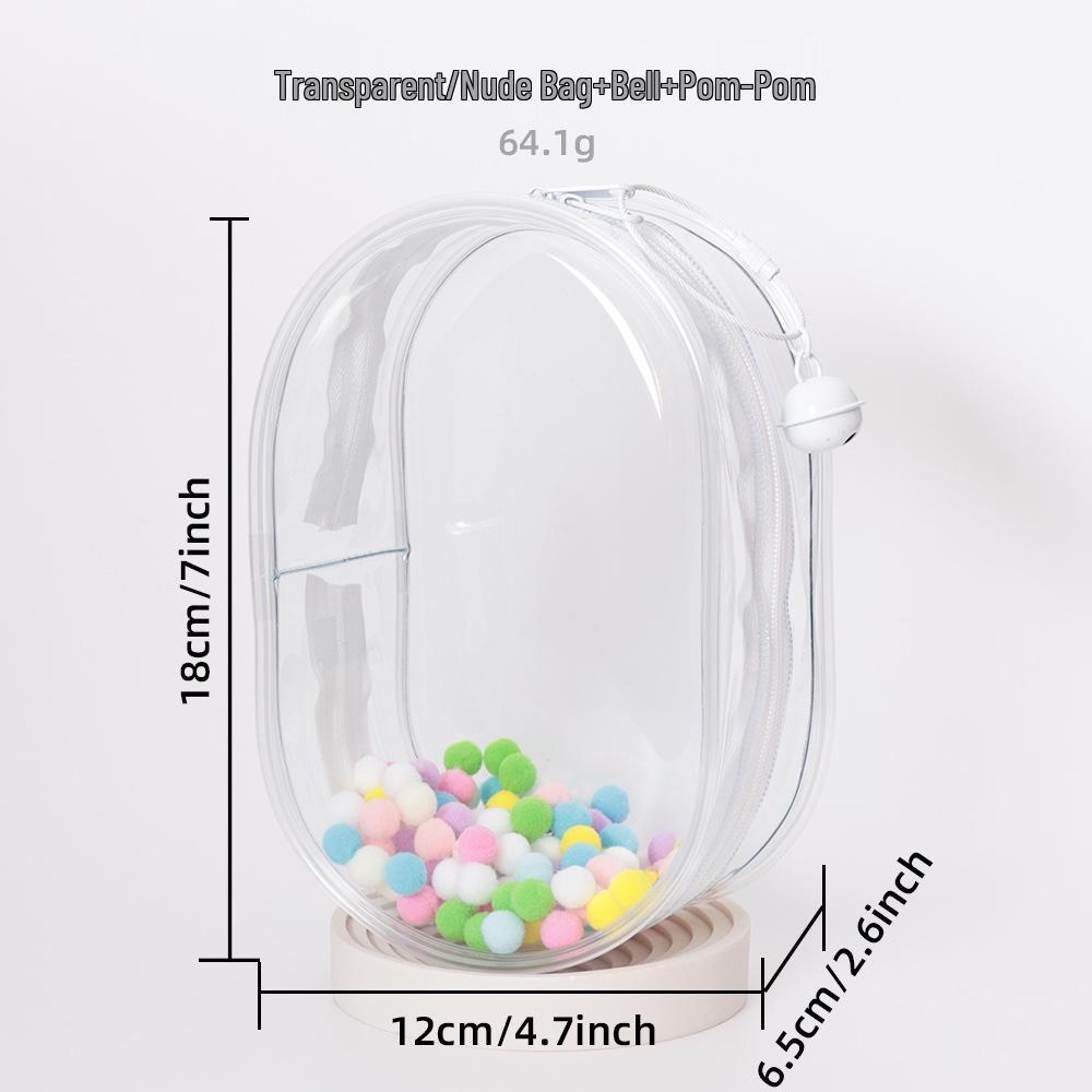 High-Transparency Thickened PVC Cotton Doll Storage Bag - Dustproof, Cute, Hanging, Transparent Q Round Design