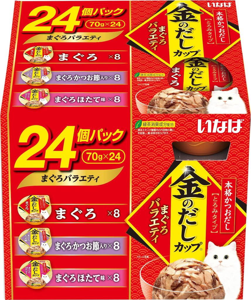 Inaba Pet Food Inaba Golden Dashi Cup Tuna Variety 70g X 24 Pieces