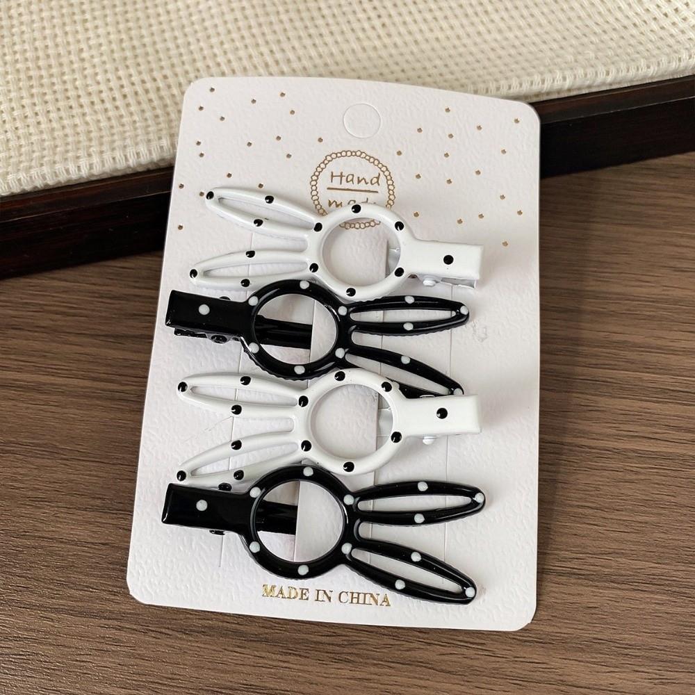 4pcs/set Sweet Hairpins Barrettes Geometric Polka Dot Hair Clips Hair Clip Set Hair Accessories