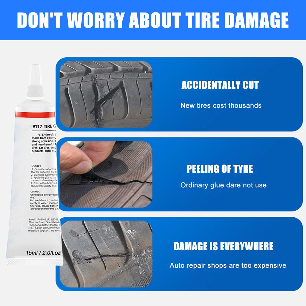 15ml/60ml Tire Sealant Rubber Strong Adhesive Tyre Repair Glue Rim Repair Kit for Car/Motorcycle/Bicycle Tire Patch Glue