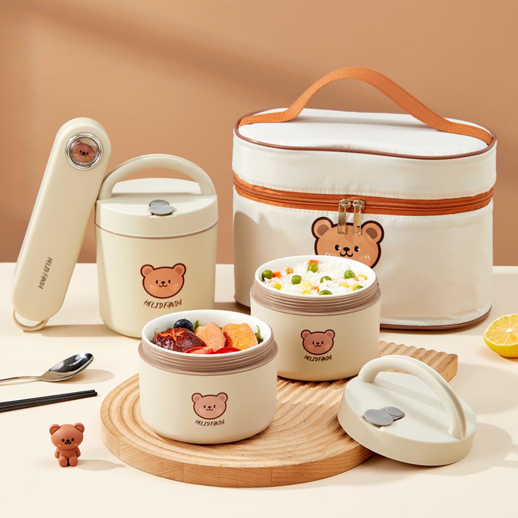 Ceramic Lunch Box Portable Insulated Food Storage Container With Lid Microwave Bento Box Sealed Leak Proof Food Jar