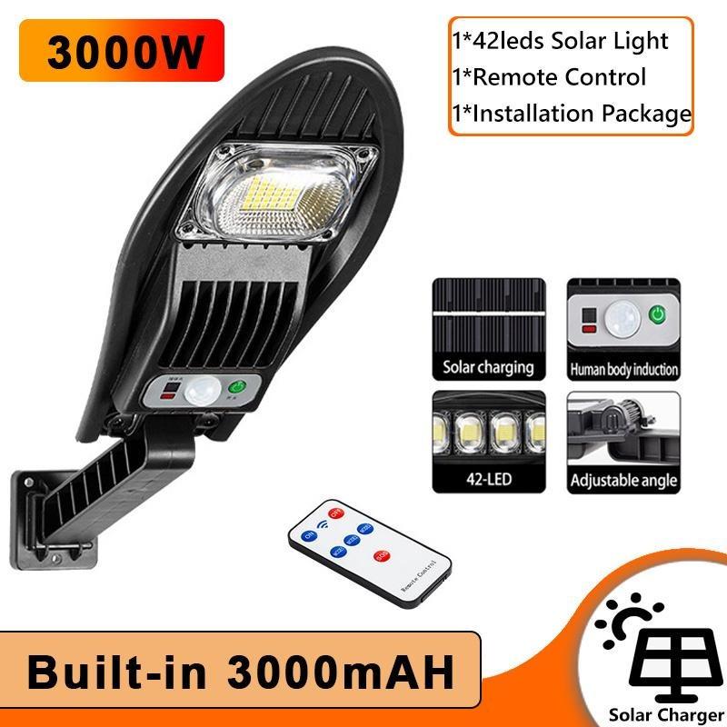 10000W 168LED Модернизированный солнечный уличный фонарь Наружный водонепроницаемый светодиодный садовый настенный солнечный светильник с регулируемым углом Встроенная батарея 10000 мАч Солнечная настенная лампа