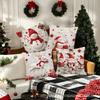 Christmas Pillow Cover Santa Claus Cartoon Cotton Linen Printed Decorative Throw Cushion Case 45x45cm