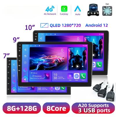 X2din Android 12 автомобильный радиоприемник мультимедийный плеер универсальный 7 9 10" Carplay стерео 4G GPS DVD для Nissan Hyundai Toyota CR-V Kia 3USB