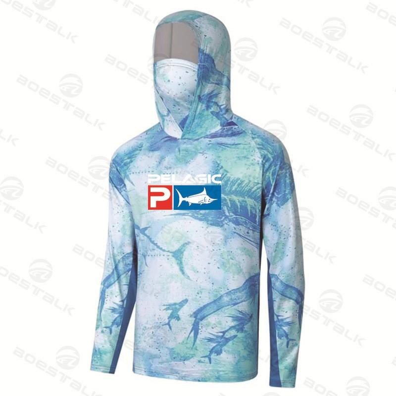 Pelagic Fishing Clothes Men's Outdoor Sportswear Hooded Sun-protection Shirt Quick-drying