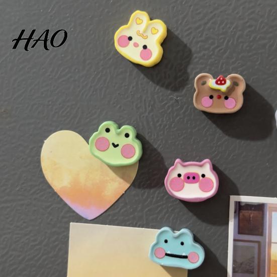 Decorative Resin Fridge Stickers 8Pcs Cartoon Animal Magnets, Cute Magnetic Decorations for Refrigerator Whiteboard And Office Shaped Cabinet, Rabbit