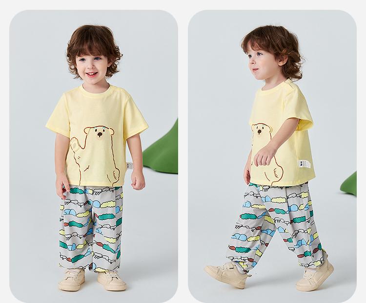 Mini Balabala Boys' and Girls' Baby Pants for Summer Sunscreen and Lightweight Mosquito Control