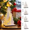 Wooden Christmas Decorations Vintage Tree, LED Lighted Tabletop Centerpiece Decorations, Gifts for Winter Reindeer Xmas Desktop Indoor Decor