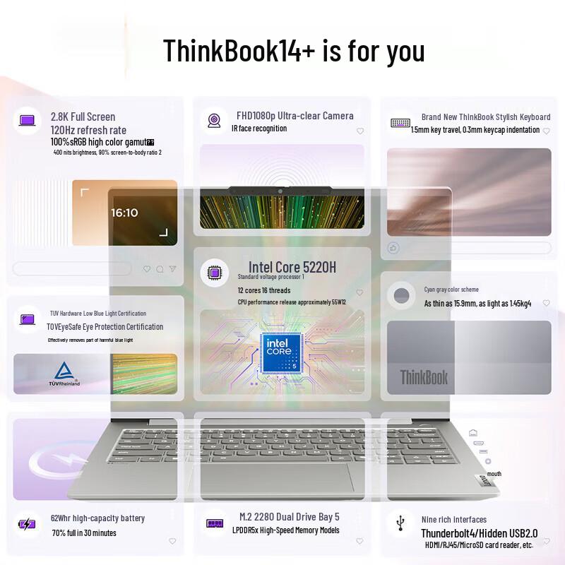 Lenovo ThinkBook 14+ Gen 8 AI Business Laptop (CN version)