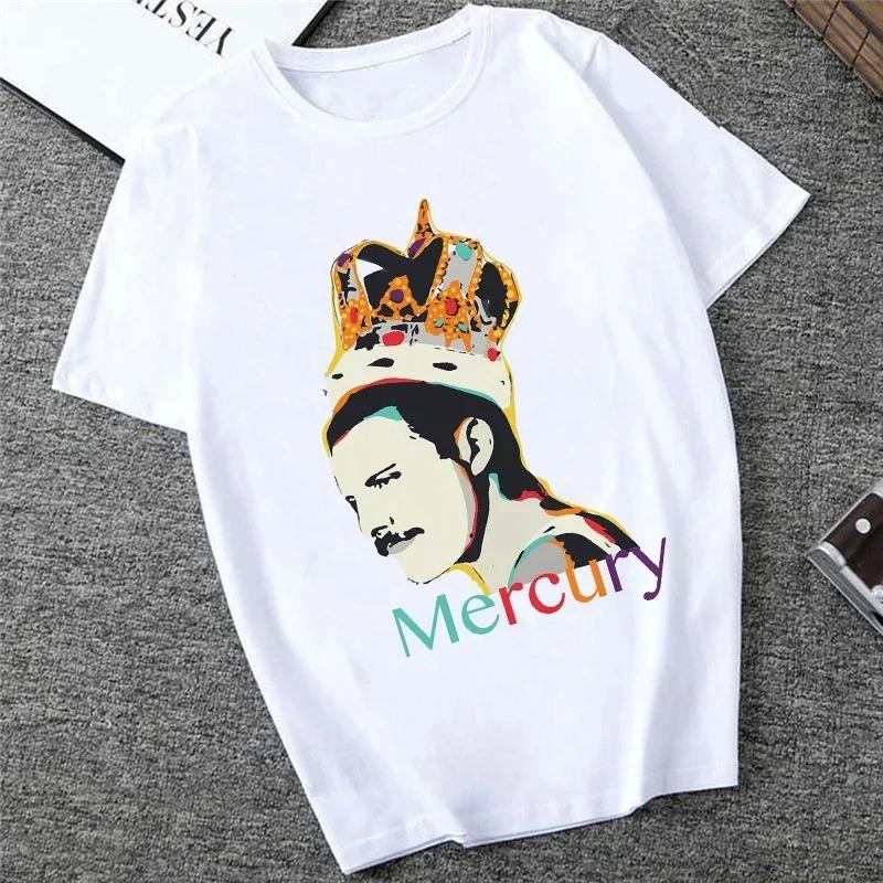 Футболка Freddie The Queen Белая Модная Женская Футболка Харадзюку Каваи Одежда С Коротким Рукавом Летняя Футболка Повседневный Женский Топ С Круглым Вырезом