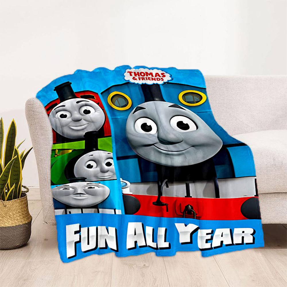 Thomas Train Birthday Party Blanket Ultra-Soft Suitable for Office Couch Livingroom Four Seasons Universal Warmthful Decor
