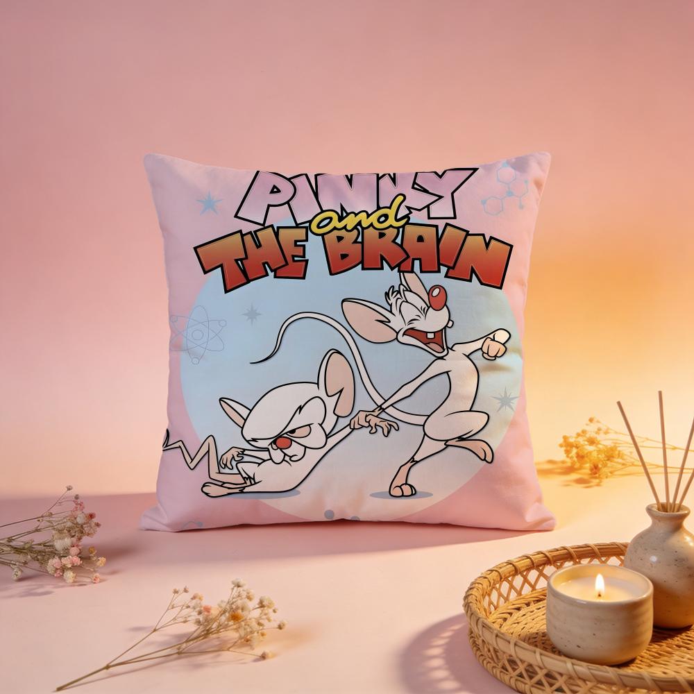 Stylish PPinky and the Brainful Cushion Cover Comfortable Durable Pillow Cover MultiScene for Home Office Car Sofa