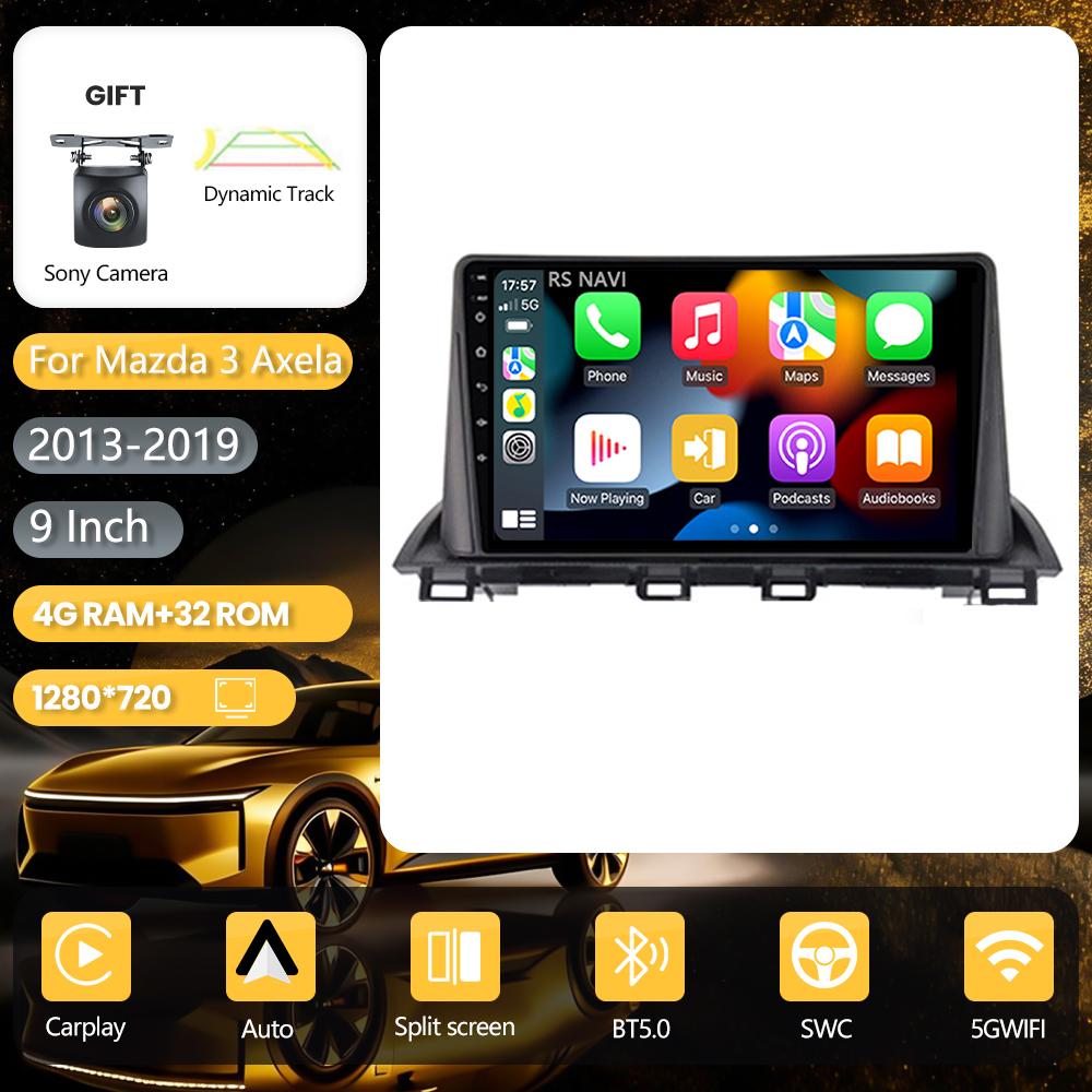 Android 16 Plug and Play pour Mazda 3 Axela 2014 - 2019 Carplay Auto Écran 2K Autoradio Lecteur Multimédia DVD BT vidéo DSP