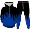 Couple 3D Printed Hoodie Sweatpants Set Loose Fit Long Sleeve Casual Sportswear Youth Young Adults