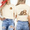 Team Punch Hugging Plush Front Tshirt Punch Monkey Shirt Viral Macaque Cozy Nostalgic Casual Tops Y2k Top Graphic T Shirts