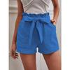 Summer Women's Loose Linen Casual Shorts with Pockets, Solid Color High Waisted Wide Leg Pants