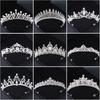 Silver Crown Bride Wedding Hair Accessories Headwear Bride Tiara Crown Jewelry Wedding Hair Tiara Crystal Birthday Crown