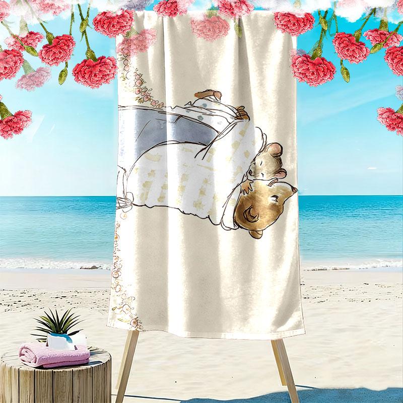 Ernest & Celestine Poster Print Beach Towel, Large Soft Quick Dry Towel for Beach Camping Swimming