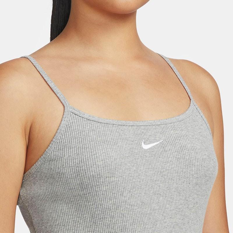 Nike Спортивная одежда Американское винтажное однотонное повседневное спортивное платье-майка женские платья серые DM6231-063