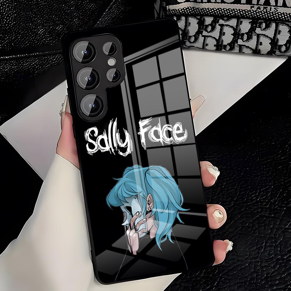 Чехол для телефона S-Sally Face для Samsung A25 A13 A33 5G A54 A36 A35 A56 A52 A14 Ударопрочная стеклянная крышка