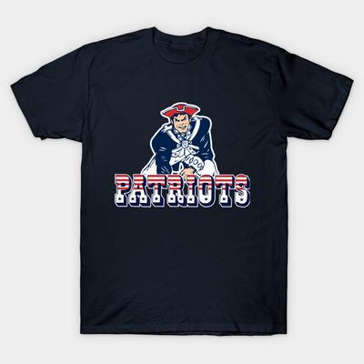 Мужская черная футболка с принтом Patriots Football Печать на трансферной бумаге без вырезания Хлопковая футболка