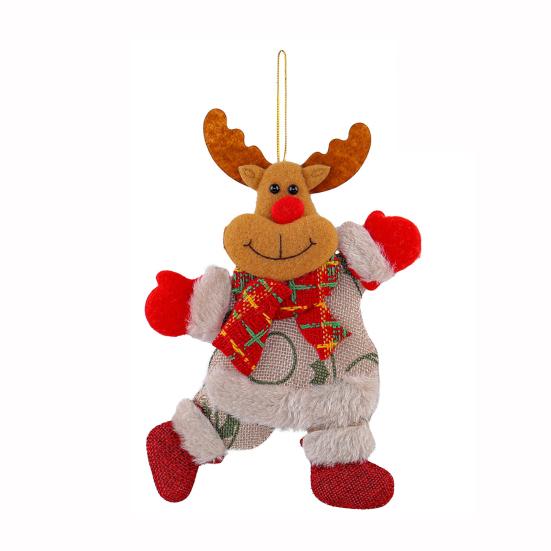 Маленькие рождественские кукольные украшения Тканевый снеговик Санта Клаус Медведь Олень Украшения для рождественской елки Деревенский кукольный подвесной декор для праздничных вечеринок