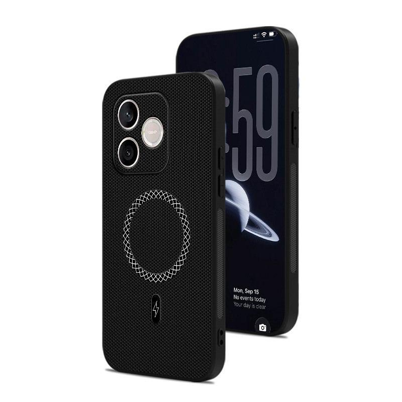 Чехол для Honor 600e / 600 Lite Роскошный Магнитный Матовый Кожаный Чехол с Треугольным Рисунком, Безопасный для Кожи, Ударопрочный, Для Magsafe