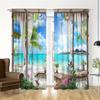 Natural Scenery Landscape Seascape Seagull Window Curtains Blinds For Living Room Bedroom Bathroom Kicthen Door Home Decor2Pcs