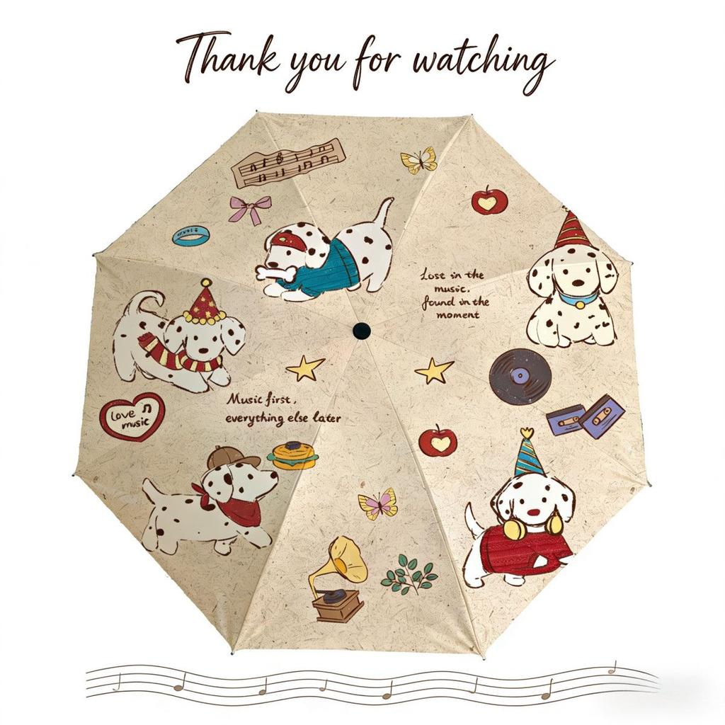 Durable, Reinforced, Dual-Purpose Folding Umbrella (Rain and Sun), Fully Automatic, UV Protection, Cute Student Sun Umbrella