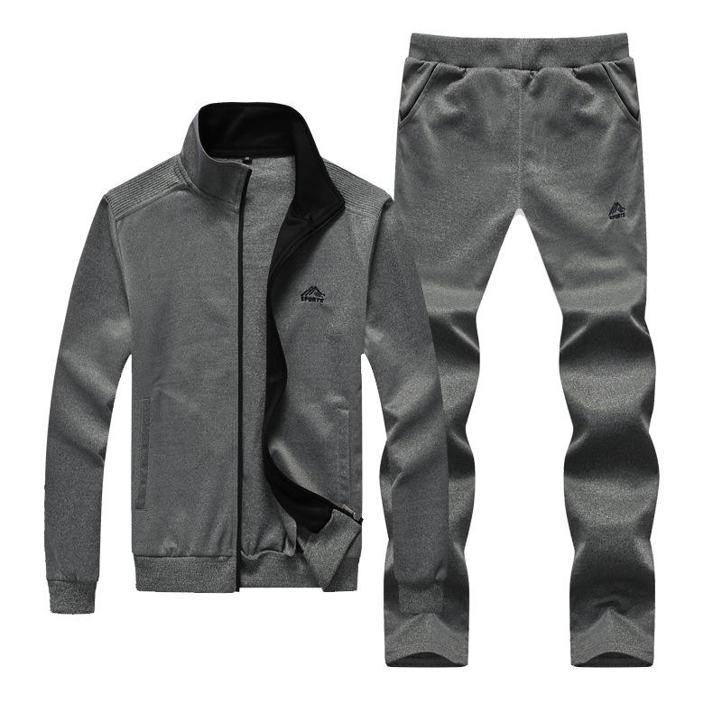 Youth Men's Slim Fit Embroidered Sweatshirt Cardigan, M-8XL, Stand Collar, Solid Color, Long Sleeve, Spring/Autumn.