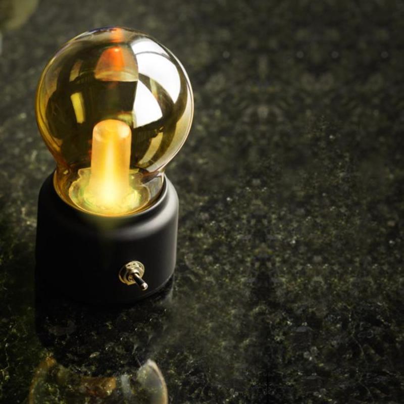 Vintage Lamp LED Night Light Bulb USB Battery Vintage Night Light Bedroom N