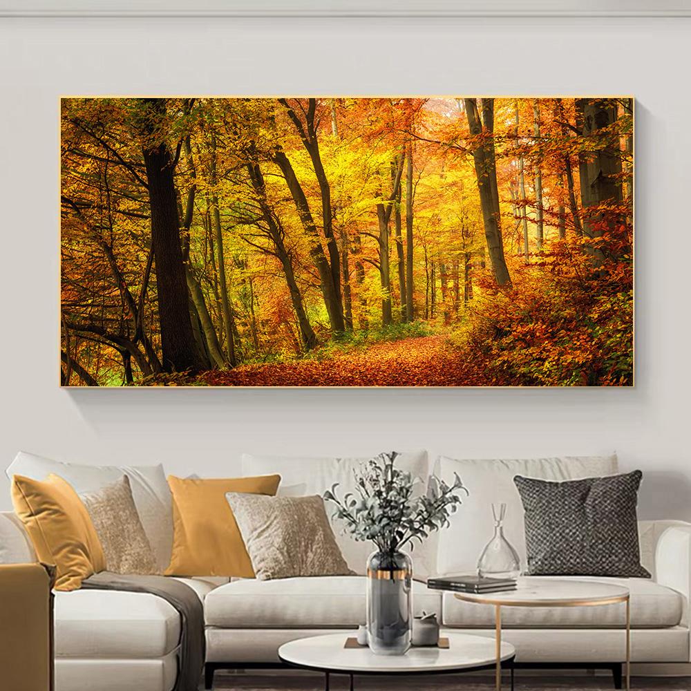 Пейзаж Лес Дерево Холст Картина Солнечные Плакаты и принты Настенные Художественные Фотографии для Гостиной Современный Домашний Декор Без Рамки