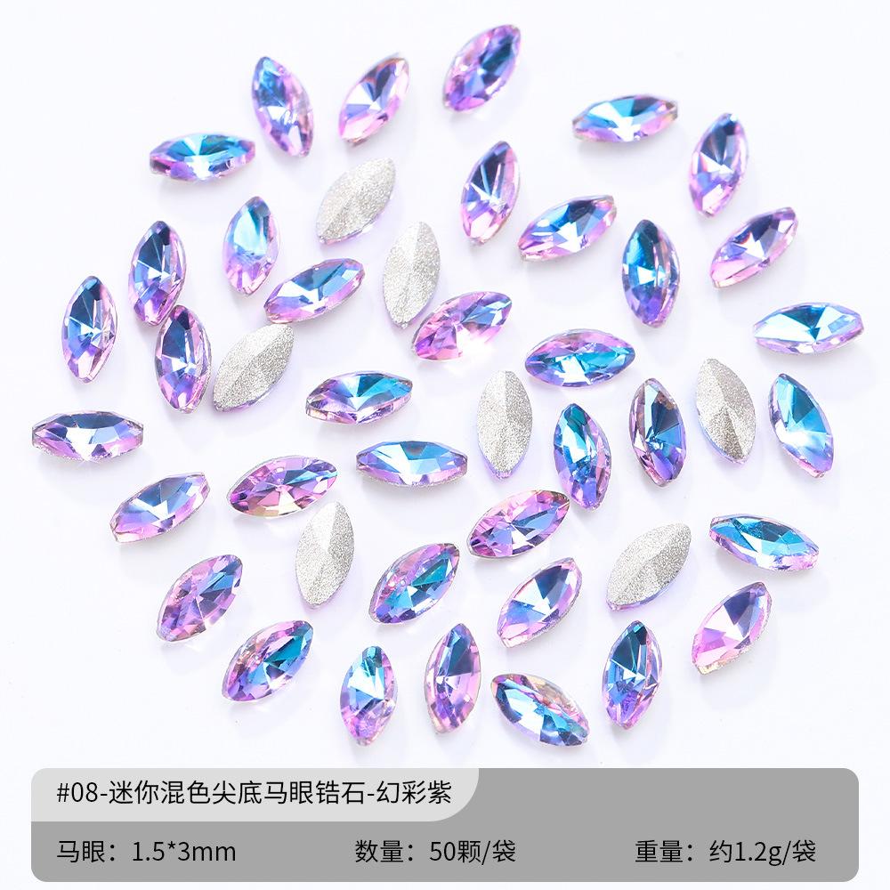 Украшения для ногтей с бриллиантами Flash Mini White Zircon Diy Manicure Украшения для ногтей с конским глазом Love Fat Square Diamond