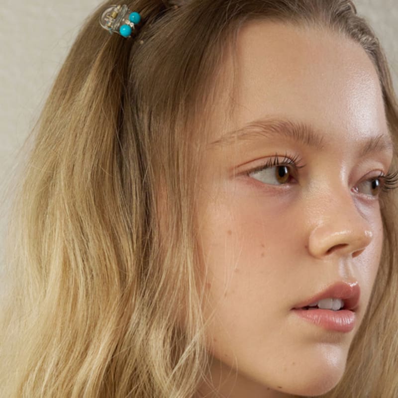 FANTASTIC PLANET [2SET] beads ball mini hair clip (5colors)