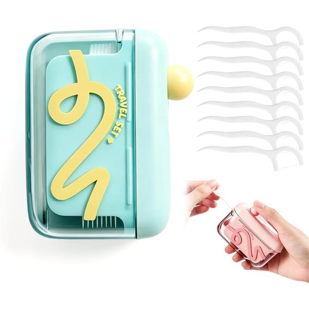Automatic pop-up portable dental floss dispenser, comes with 50 pieces of floss, 2026 upgraded version floss box, floss box
