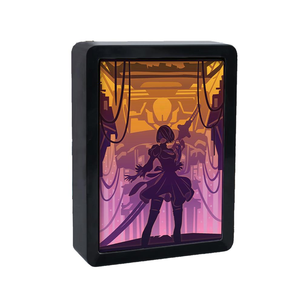 Аниме световой короб 3D светодиодный ночник принцесса Diy вырезанная из бумаги теневая коробка световая рамка картина атмосфера свет декор комнаты детский подарок